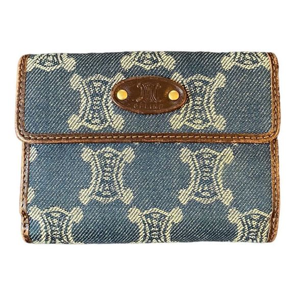 Celine Handbags - AUTHENTIC Celine Macadam Denim & Leather Compact Wallet w/ Tags